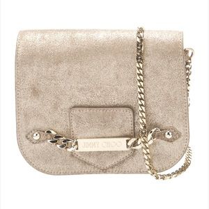 Jimmy Choo Metallic Gold Cross Body Handbag. $300